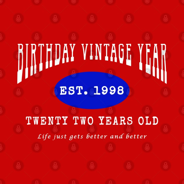 Birthday Vintage Year - Twenty Two Years Old by The Black Panther