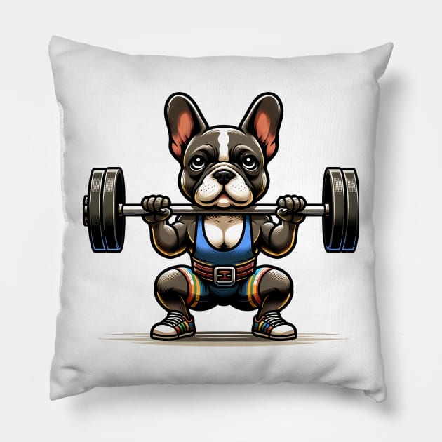 CrossFit Squat Champ: French Bulldog Power Pillow by Purrformance Wear