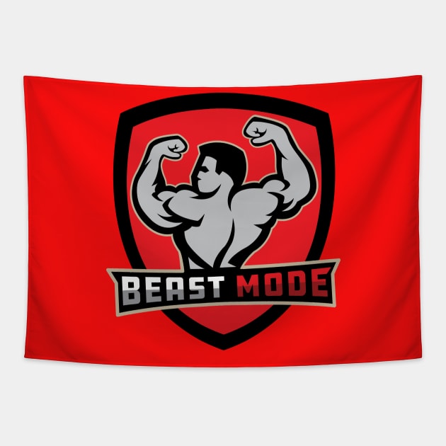 Body Building Muscle Beast Mode Tapestry by CreativeDezign