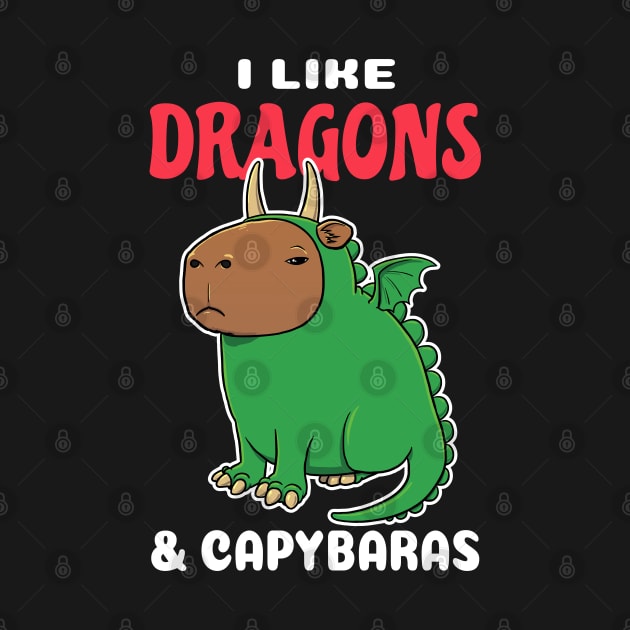 I Like Dragons and Capybaras Cartoon by capydays