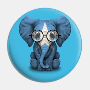 Baby Elephant with Glasses and Somali Flag Pin