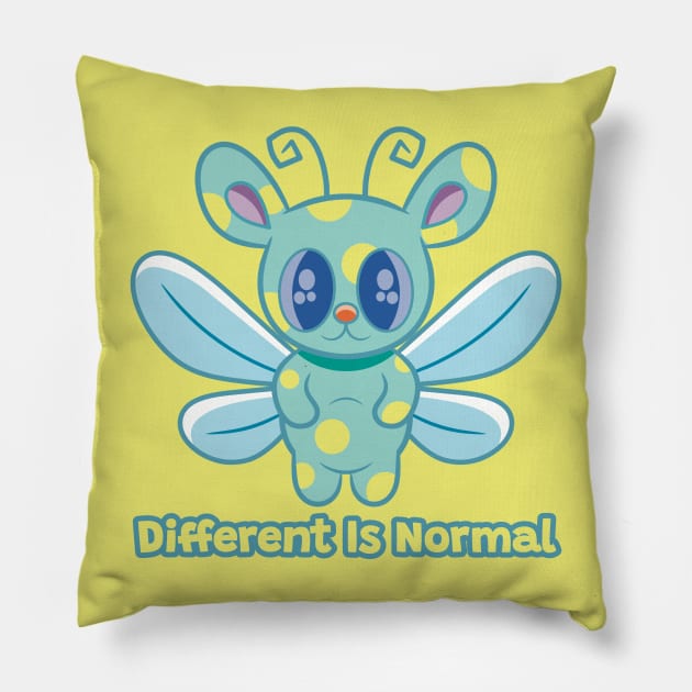 Different Is Normal 1 Pillow by RD Doodles