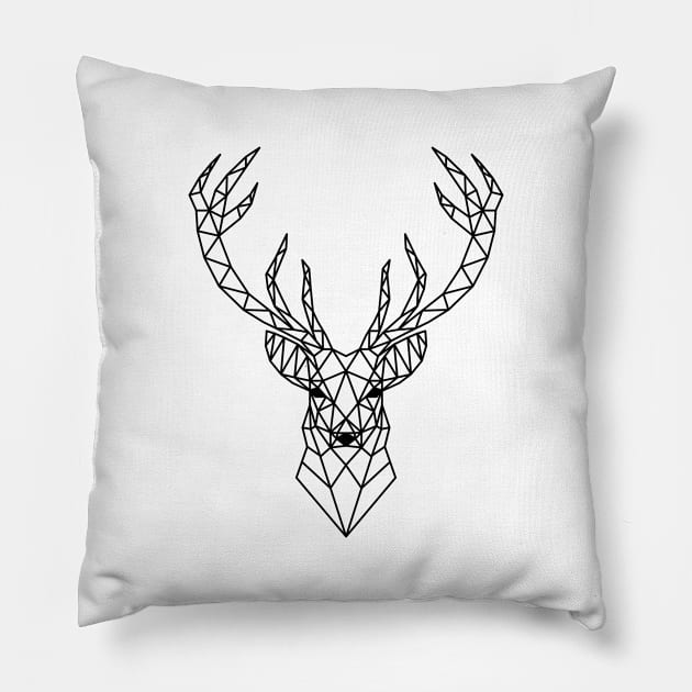 Geometric reindeer head Pillow by beakraus