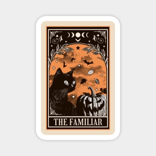 Black Cat Tarot Card - Witch Familiar Witchcraft Halloween Magnet