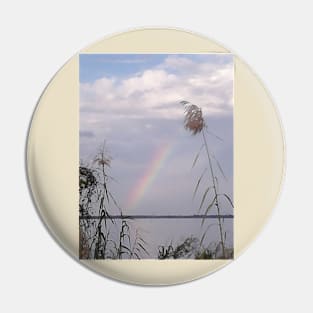 Rainbow Over Lake Pin