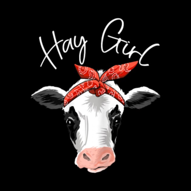 Hay Girl Farmer Funny Cattle Cow Farm Lovers Gift Women Kids T-Shirt (1) by Dragon28lucky