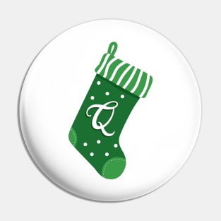 Christmas Stocking with the Letter Q Pin