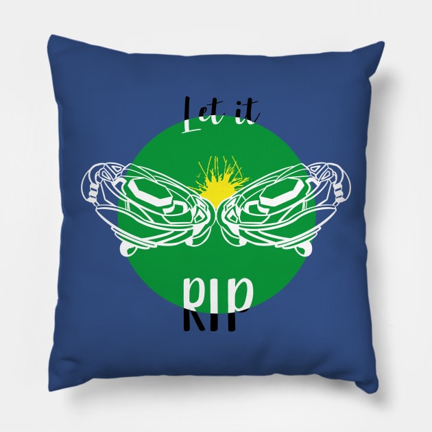 clashing beyblade green / white Pillow by Lins-penseeltje