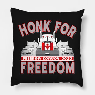 HONK FOR FREEDOM - TRUCKERS FOR FREEDOM CONVOY 2022 - SILVER LETTERS Pillow