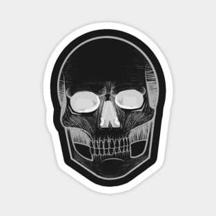 Grungy Goth Skull (White) Magnet