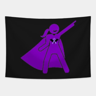 Bat Awareness Ribbon Woman Superhero Silhouette 2 Tapestry