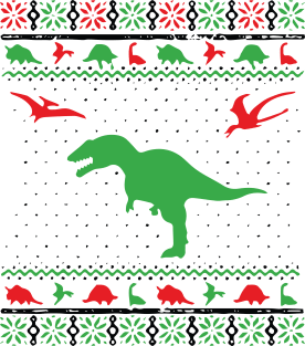 Dinosaur Christmas Sweater Magnet