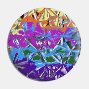 Abstract Rainbow Digital Art Pin