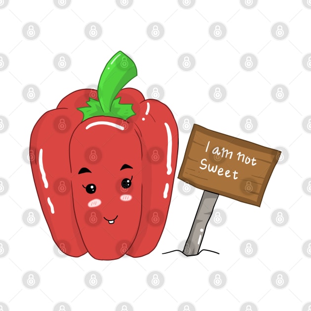 cute funny bell pepper cartoon by Ojoy