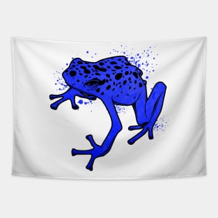 Frog drawing - Blue poison dart frog Tapestry