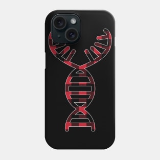 DNA Helix Deer Antlers Tartan - Christmas Phone Case