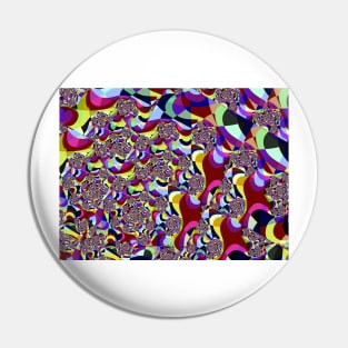 Multicoloured Abstract Fractal Design Pin