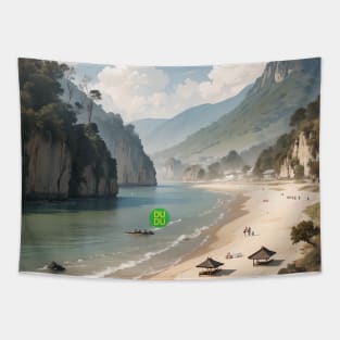 Tranquil Landscape : Tropical Beach Resort Vacation Tapestry