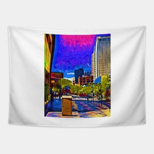 Denver 16th Street Mall In Fauvism Tapestry