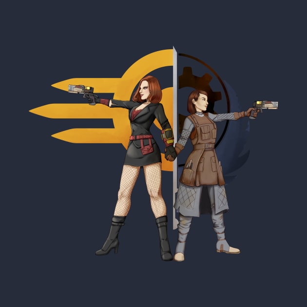 Beth & Odessa Hero Pose (with Logos) by Once Upon a Wasteland