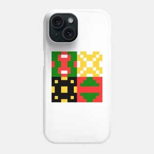 the pixel patterns of Christmas spirit Phone Case