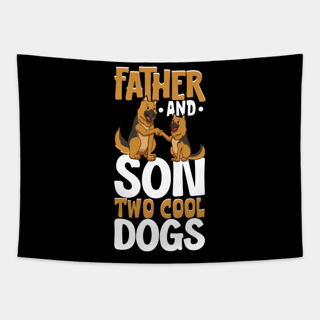 Cool dogs - father and son Tapestry by Modern Medieval Design