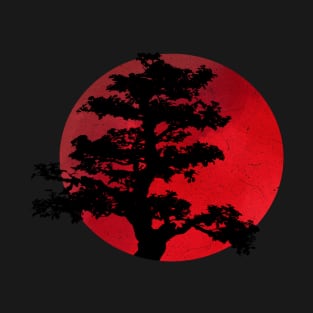 Japanese Bonsai Tree Distressed Graphic Art Yoga Meditation T-Shirt