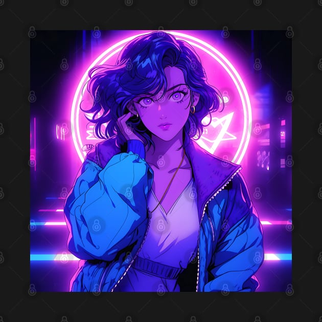 Synthwave Music Album Cover - Anime Wallpaper by KAIGAME Art