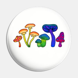 Pride flag mushrooms Pin