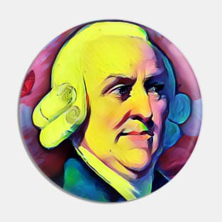 Adam Smith Colourful Portrait | Adam Smith Artwork 7 Pin