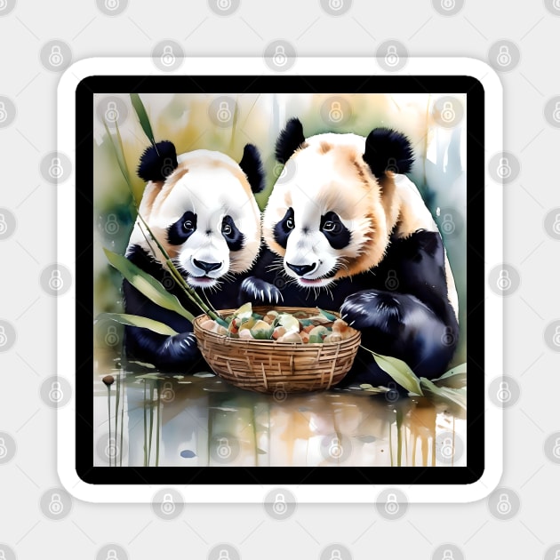 Panda Bear Study Magnet by Oldetimemercan