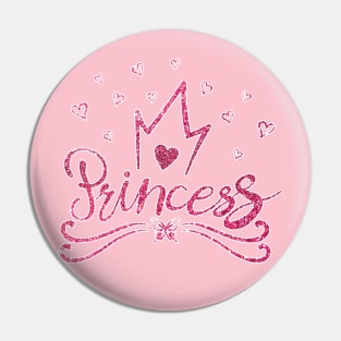 pink sparkles Princess for girls kids and adults Pin