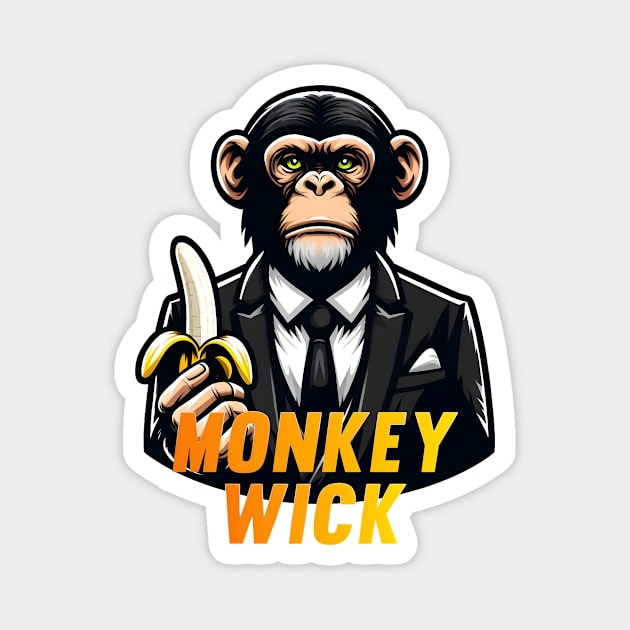 Monkey Wick Magnet by Rawlifegraphic