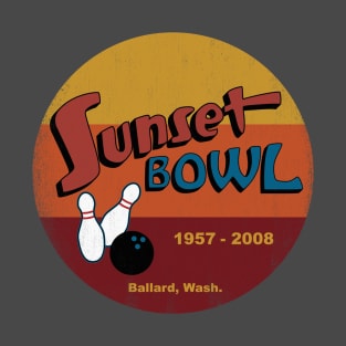 Sunset Bowl Ballard Seattle Retro Bowling Center Landmark Souvenir T-Shirt