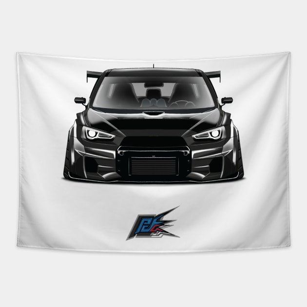 varis mitsubishi evox black Tapestry by naquash