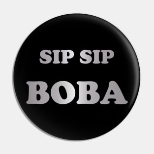 Sip Sip Boba in Silver - Black Pin