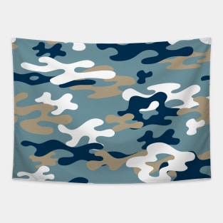 Blue Military Camo Tapestry