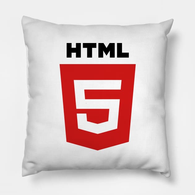 HTML5 Red Logo Symbol Icon Pillow by AnotherOne