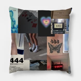 444 angel number aesthetic collage Pillow