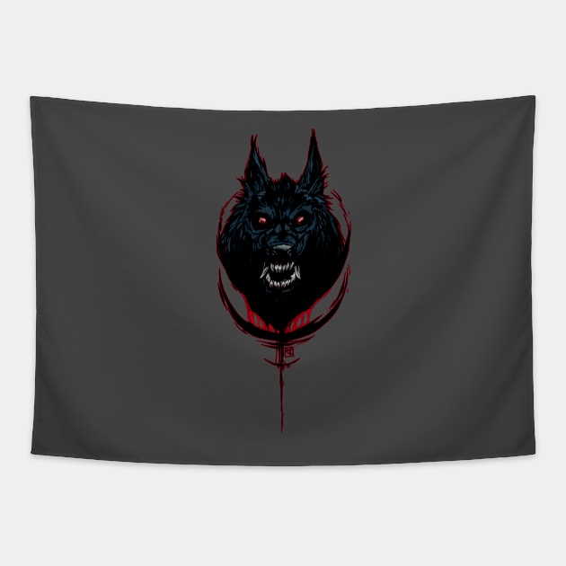 Lunar Eclipse Werewolf Tapestry by drakhenliche