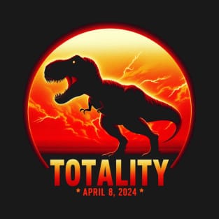 Dinosaur T-Rex Totality April 8 2024 Total Solar Eclipse T-Shirt