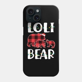 Loli Bear Red Plaid Christmas Pajama Matching Family Gift Phone Case