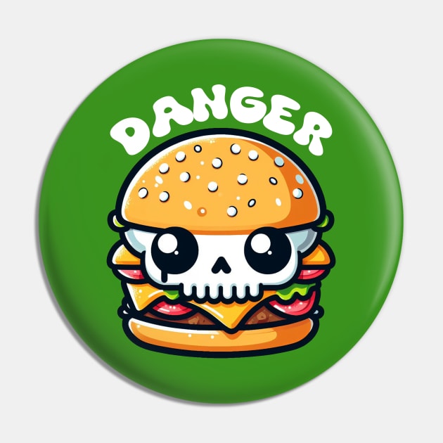 Burger Skull Pin by massima