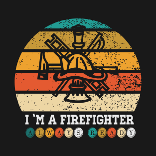 Retro Firefighter Sunrise (Fireman) T-Shirt