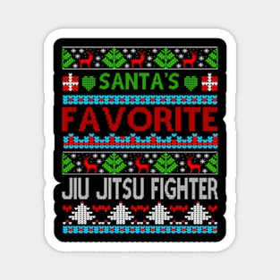 Santa's Favorite Jiu Jitsu Fighter Ugly Christmas Sweater Xmas Gift Magnet