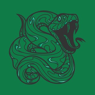 silver and emerald serpent house of ambition, lines T-Shirt