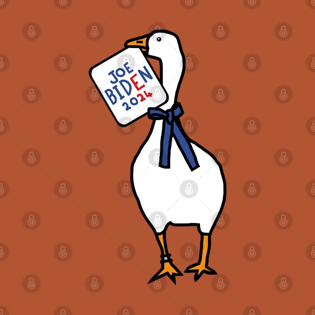 White Goose with Joe Biden 2024 Sign by ellenhenryart