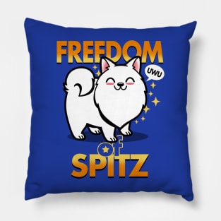 Funny Spitz Cute Kawaii Uwu Dog Punny Meme Cartoon Gift For Dog Lovers Pillow