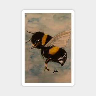 Bumble Bee hand drawn watercolor artwork Magnet