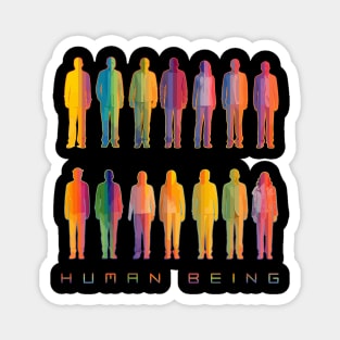 Human Beings Rainbow Silhouette Magnet